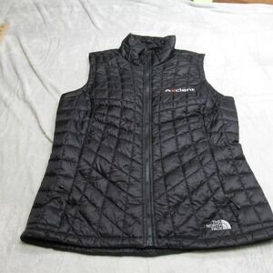North Face Trekker Vest Womens Medium Black Thermoball Puffer Light Pack LOGO